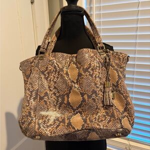 G.I.L.I. Brown Snakeskin Tote Bag